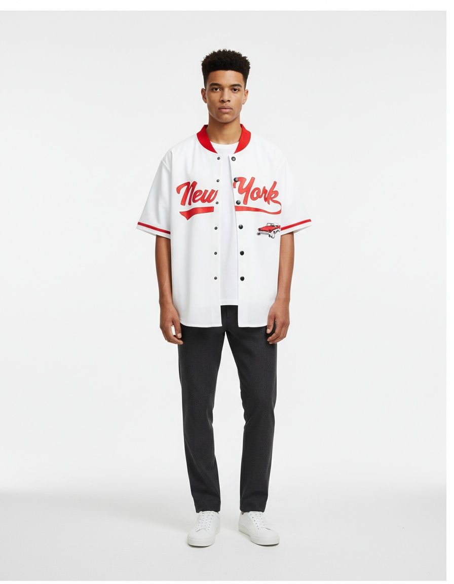 Slim Fit Printed Short-Sleeve Beach Shirt for Men's Casual Summer Wear