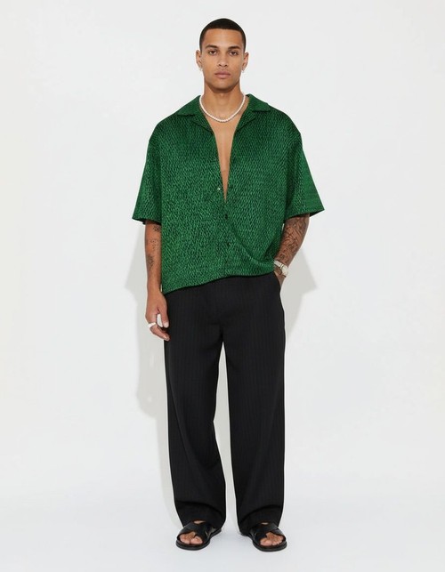 Printed Short-Sleeved Summer Shirt with Loose Casual Fit for Men