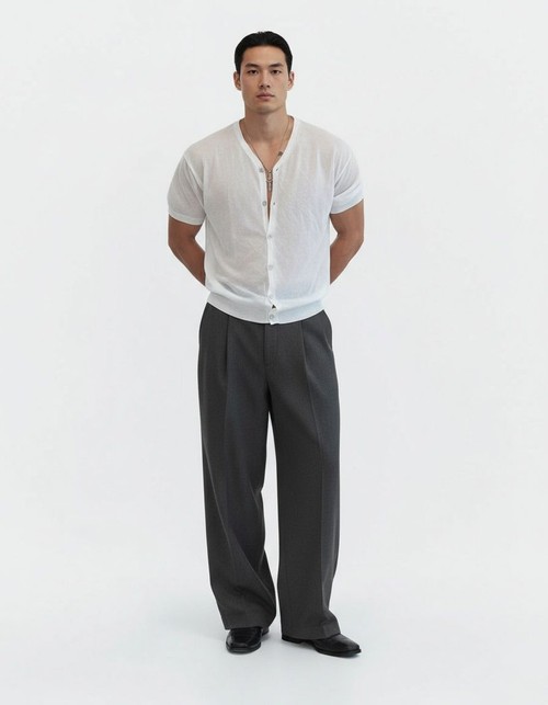 Stand Collar Slim Fit Breathable Shirt for Men's Casual Sporty Wear