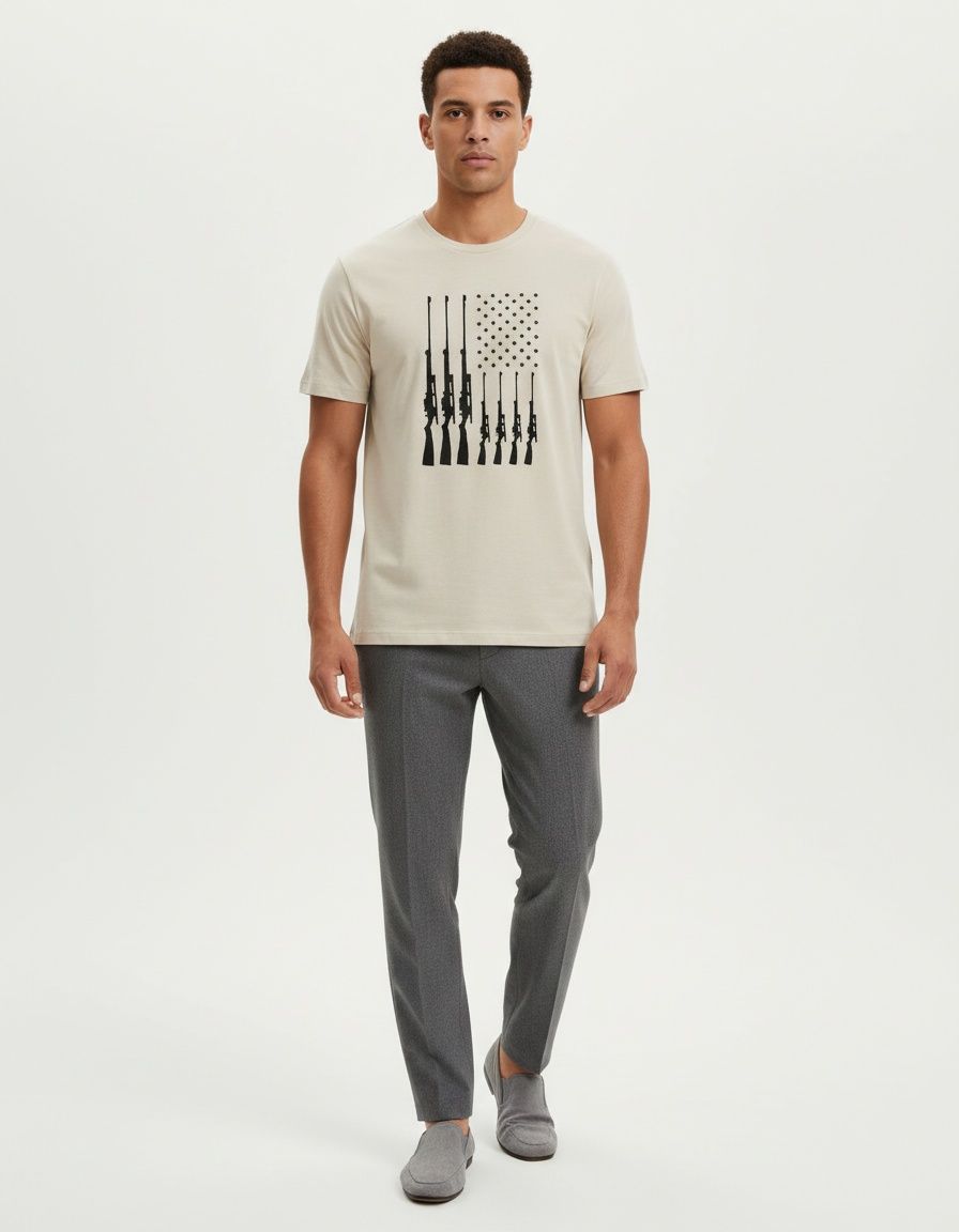 Loose Fit Breathable Letter Print T-Shirt for Men's Casual Summer Streetwear