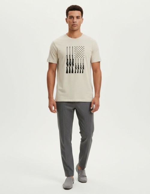 Loose Fit Breathable Letter Print T-Shirt for Men's Casual Summer Streetwear