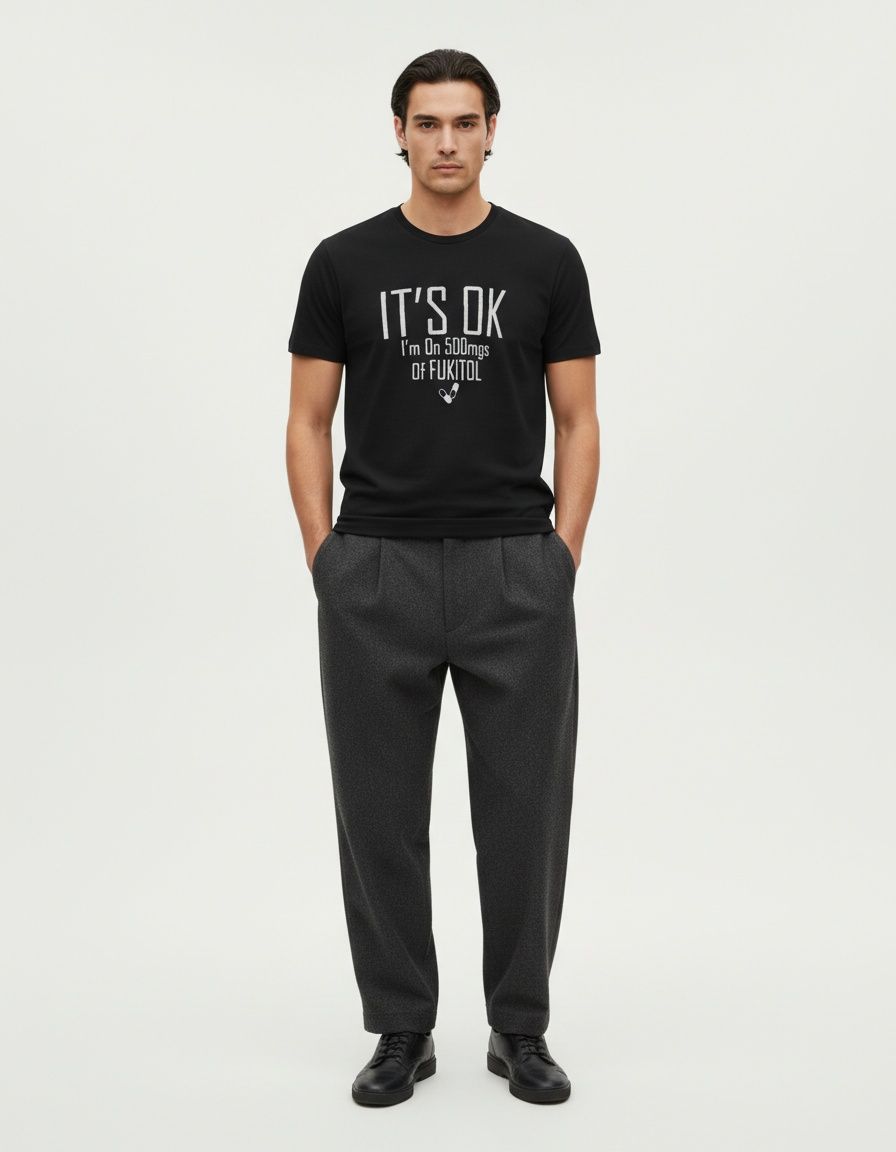 Plus Size Letter Print Breathable T-Shirt for Men's Casual Summer Streetwear