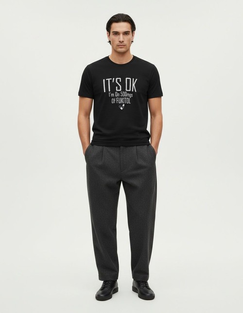 Plus Size Letter Print Breathable T-Shirt for Men's Casual Summer Streetwear