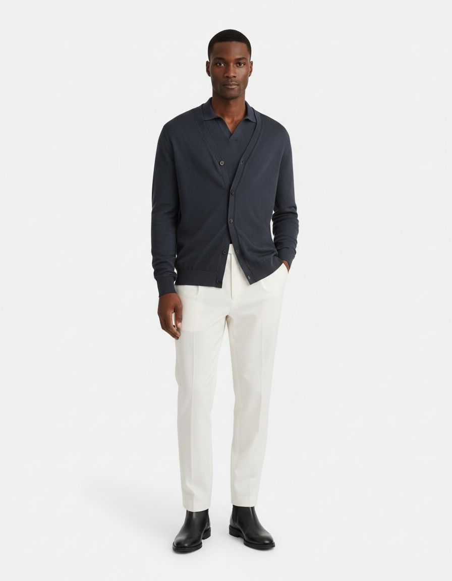 Slim-Fit Casual Knitted Cardigan Men's Long Sleeves Sweater