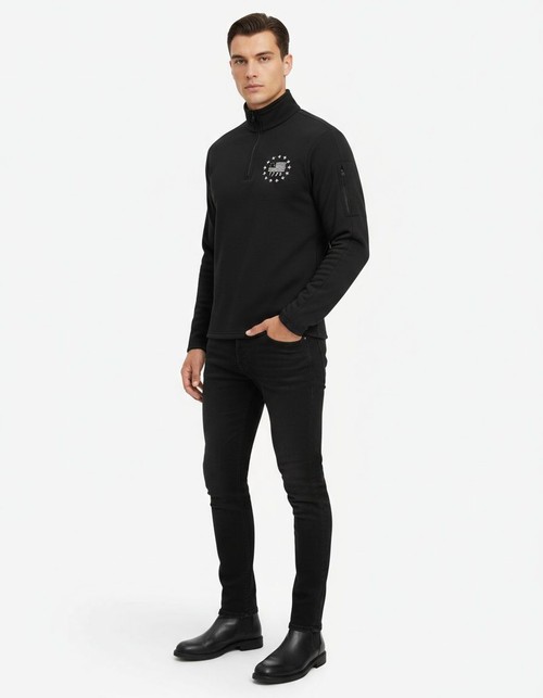 Lässiges Sweatshirt mit Stehkragen und halbem Reißverschluss, atmungsaktiv, für den Herbst geeignet – perfekt für Herren