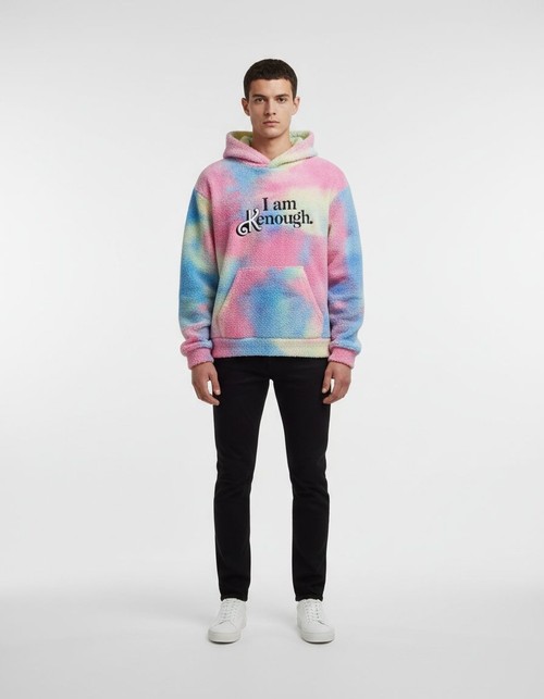 Tie-Dye Winter Hooded Sweatshirt with Breathable Casual Fit for Men's Wear
