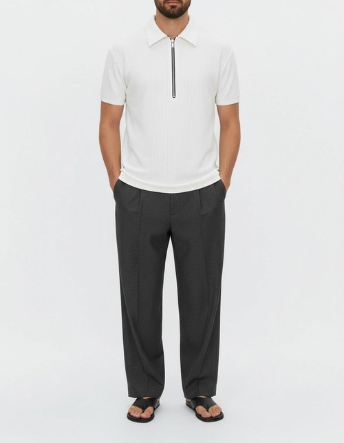 Polo de manga corta de mezcla de algodón cómodo para uso informal de verano para hombre.