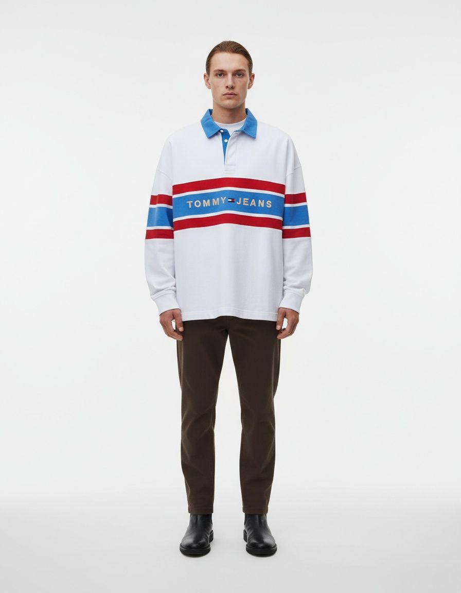 Printed Loose Fit Polo Shirt with Breathable Casual Style for Men