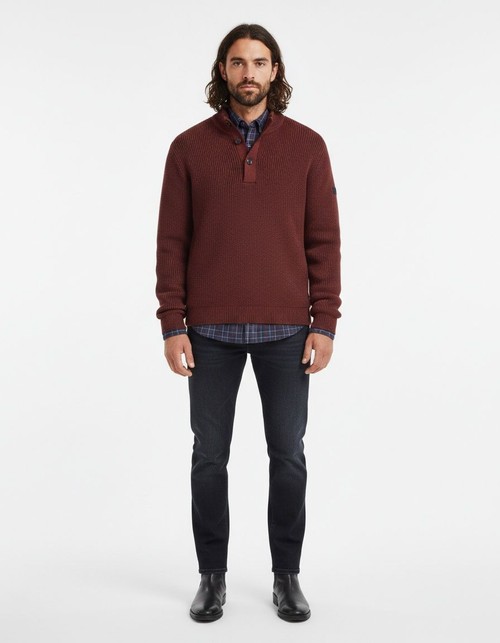Suéter de cuello redondo transpirable de punto de algodón para ropa informal de invierno para hombre