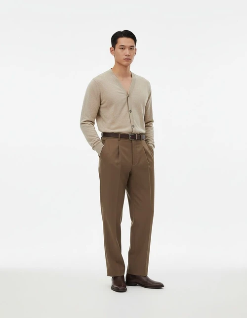 Slim Fit Breathable Knitted Lapel Cardigan for Men's Casual Spring Wear