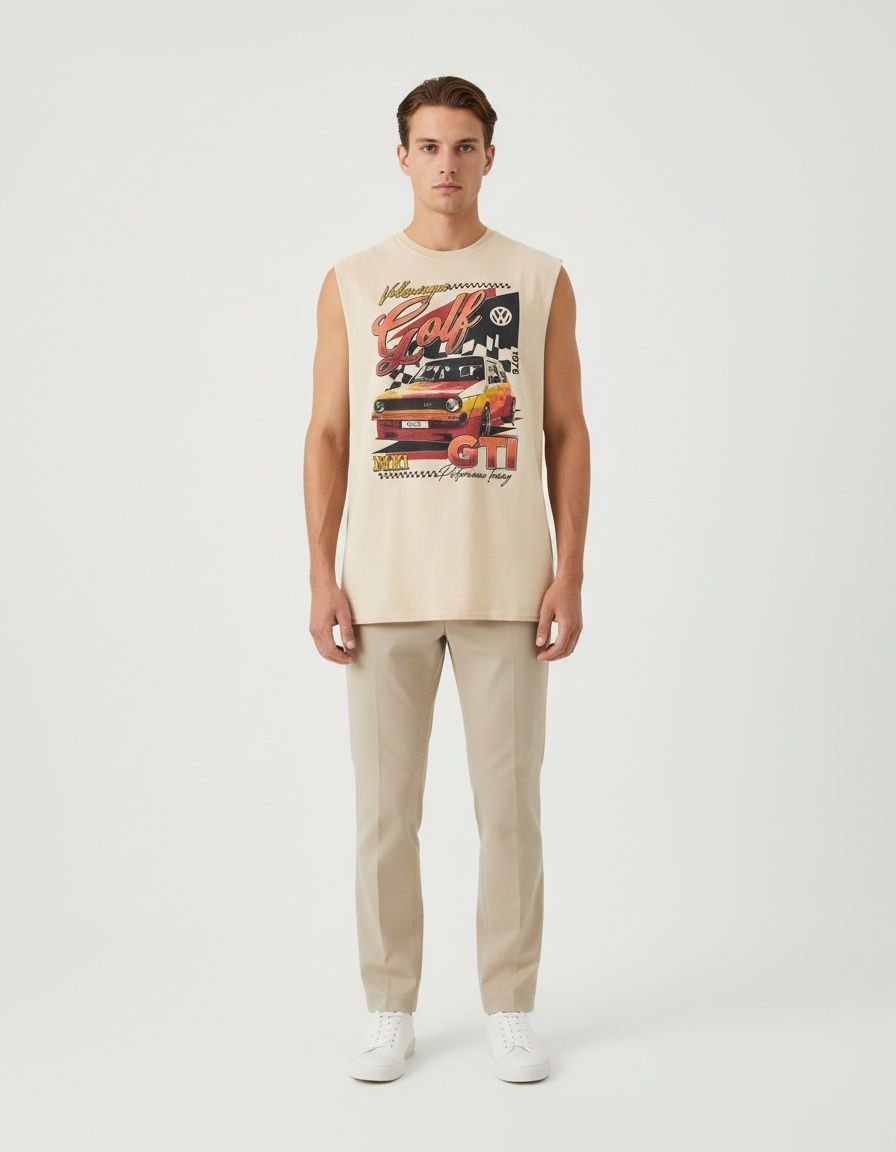 Loose Fit Breathable Printed Sports Vest for Men's Casual Wear