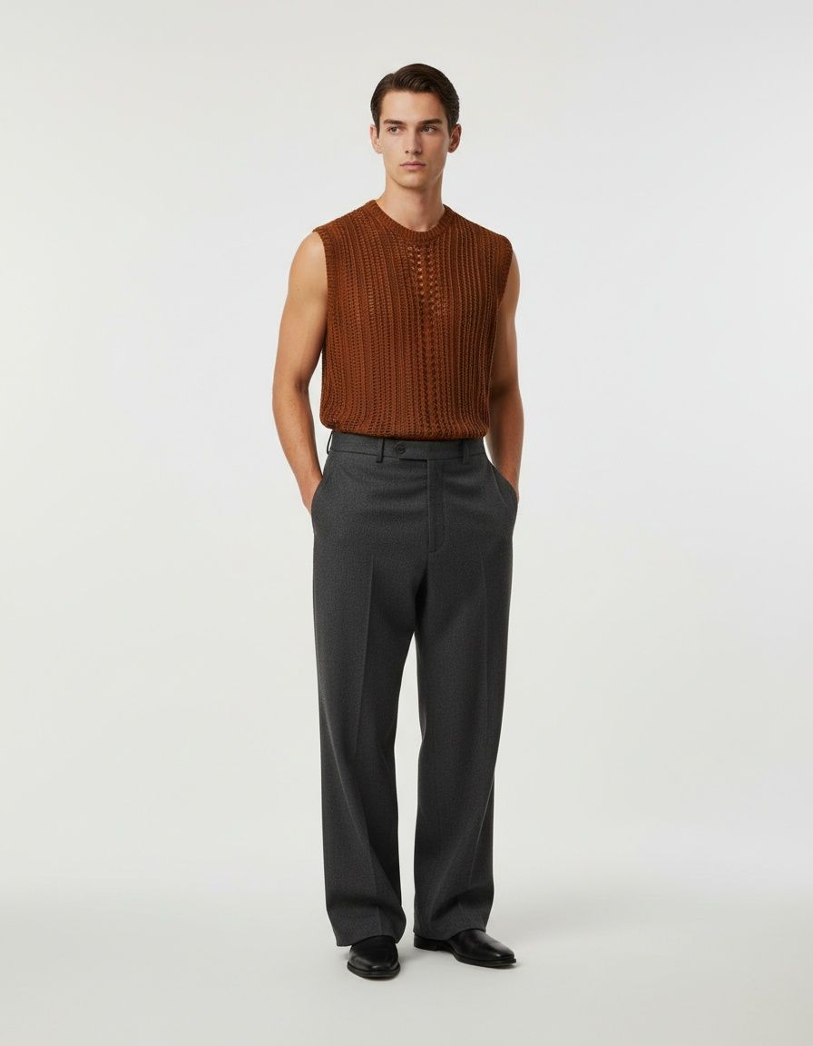 Breathable Mesh Knit Sports Vest with Loose Fit for Men's Casual Wear