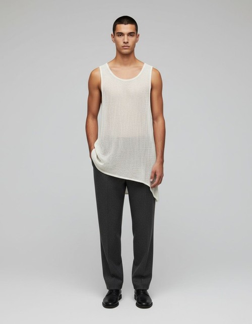 Men's Breathable Mesh Knit Sports Vest with Loose Fit for Casual Wear