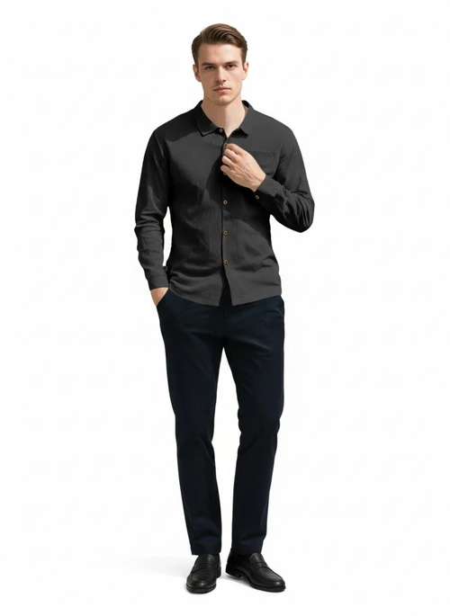 Linen Short Sleeve Button Down Casual Shirt - Beach Vacation NDF-00094