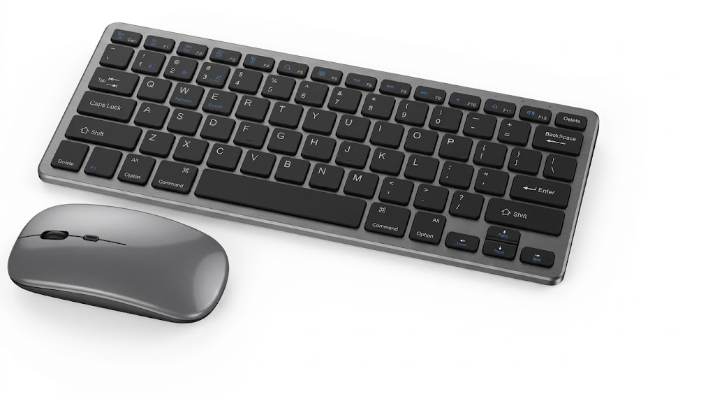 Ensemble clavier et souris sans fil Bluetooth 5.0 et 2,4 GHz multi-appareils