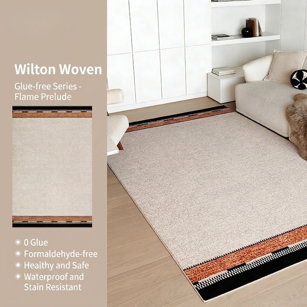 Modern Abstract Wool Blend Area Rug - Waterproof & Anti-Bacterial