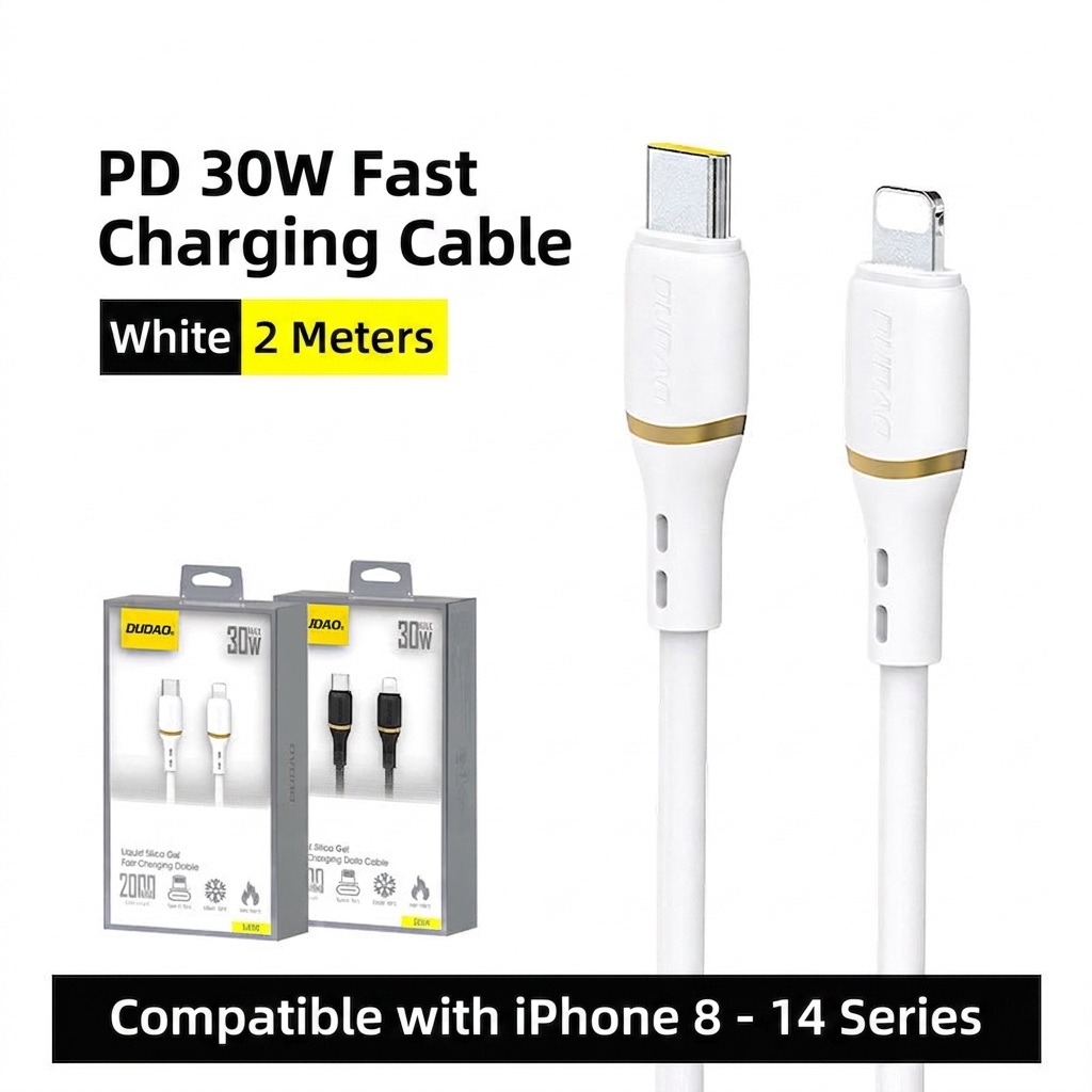 100W PD Fast Charge Braided USB-C to Lightning Data Cable, 480Mbps Transfer, 23cm, Black
