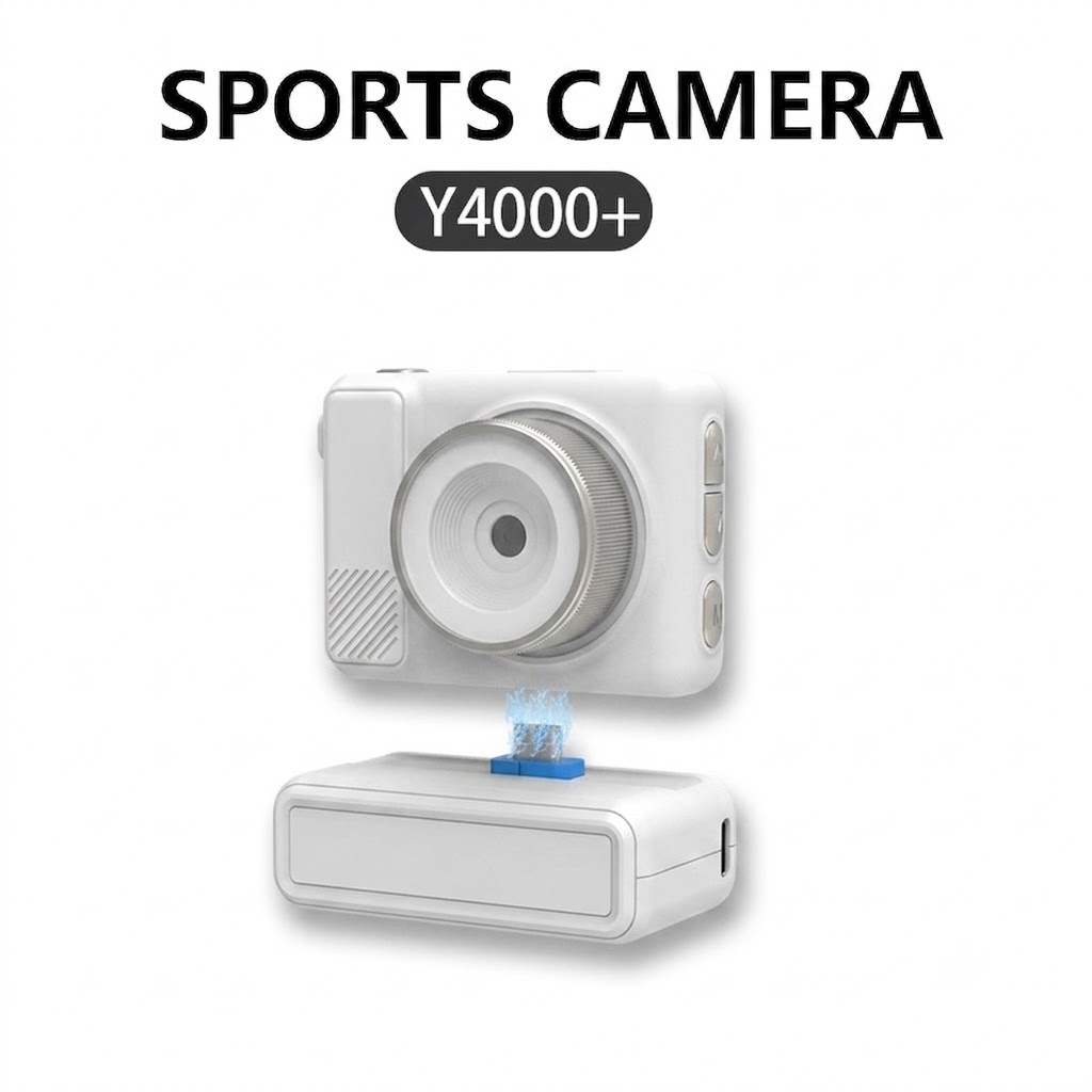 Y4000+ Sports Camera 4K HD Action Cam, 16X Digital Zoom, 500W Pixels, AF Precise Focus, 800mAh Battery
