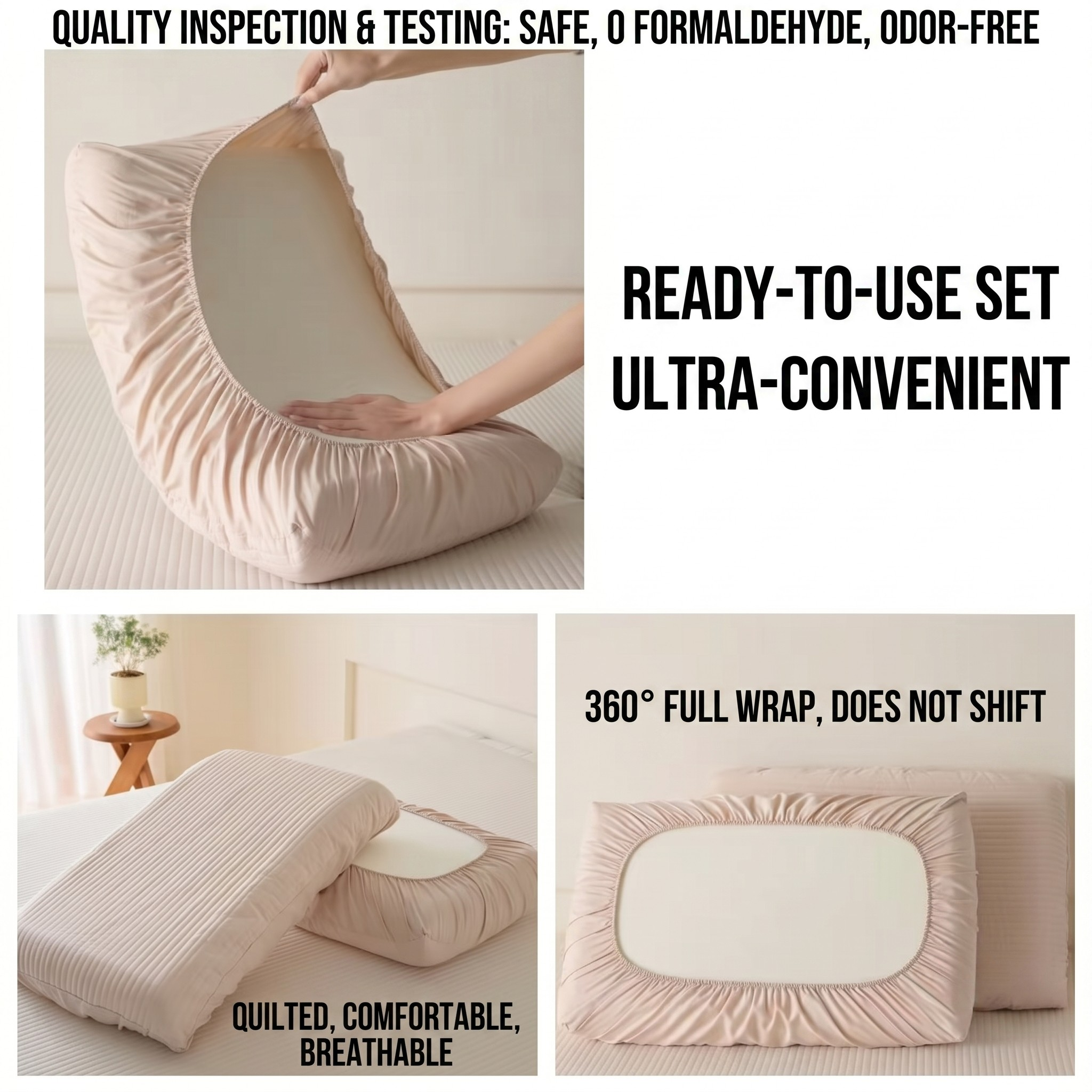 Universal Quilted Super Soft Cotton Pillowcase (1pc) - Travel Hygiene Cover