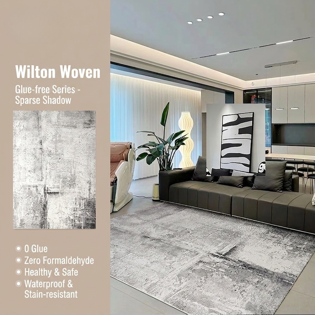 Modern Abstract Wool Blend Area Rug - Waterproof & Anti-Bacterial