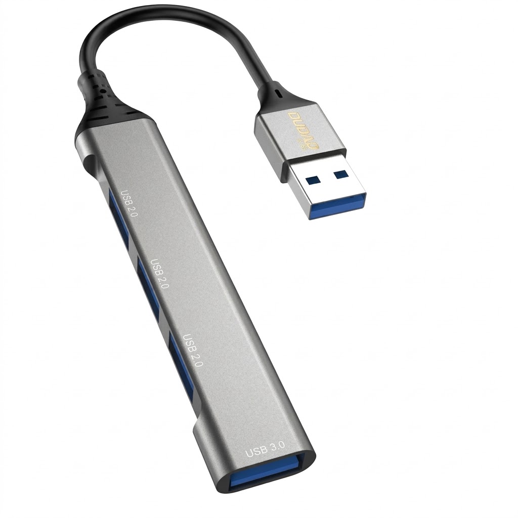 4-in-1 USB C Hub Adapter with 1x USB 3.0 & 3x USB 2.0 Ports, Aluminum Alloy Casing for High-Speed Transfer