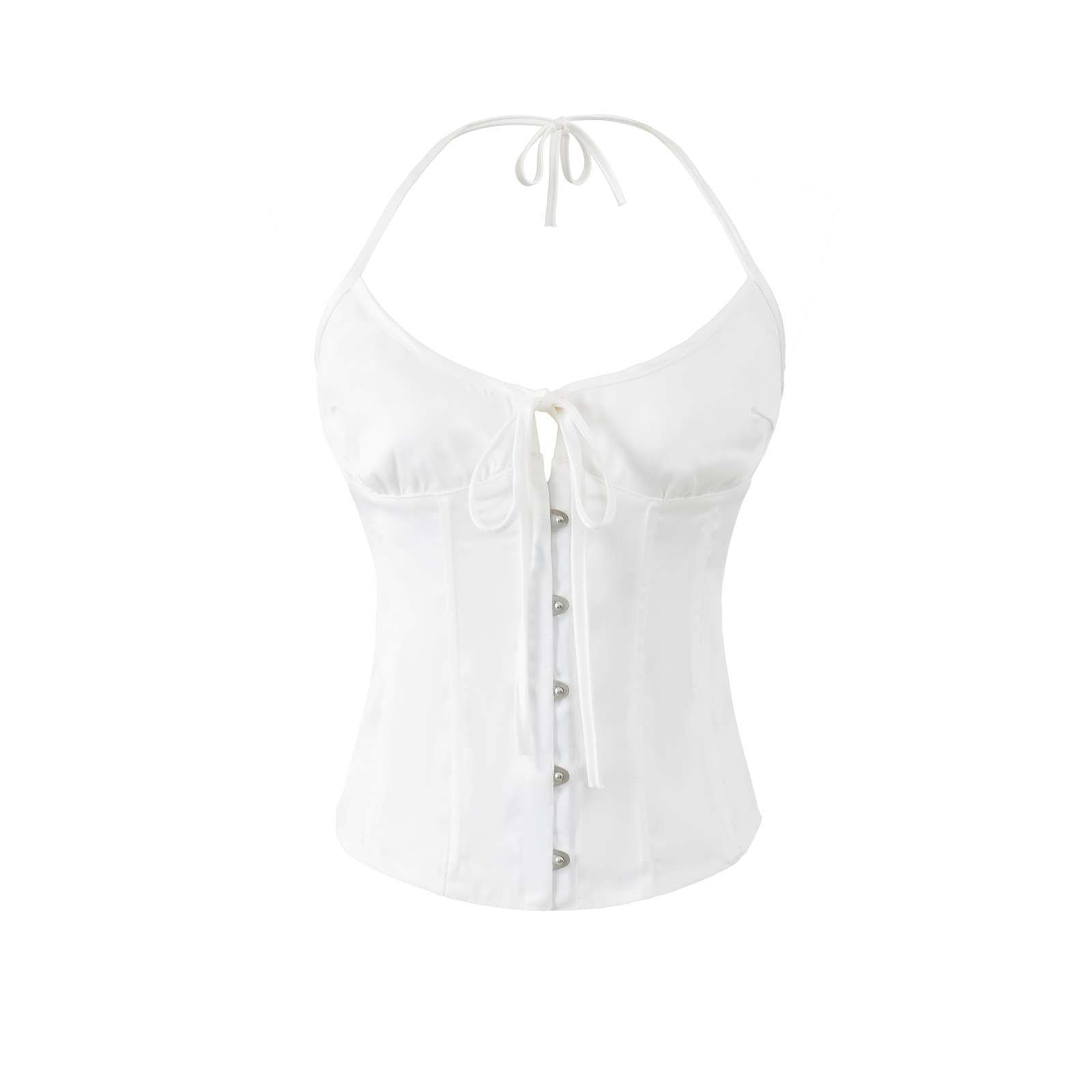 Satin Corset Top Adjustable Spaghetti Strap KUN-00003