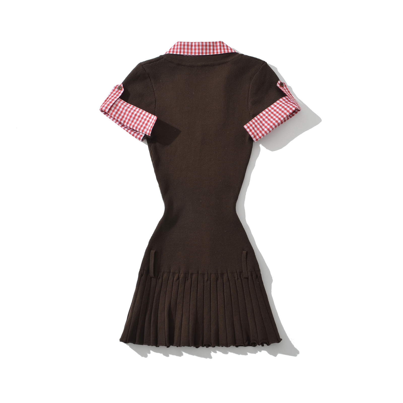 Vestido de punto tipo jersey - Elegante vestido casual de patchwork para mujer KUN-00017