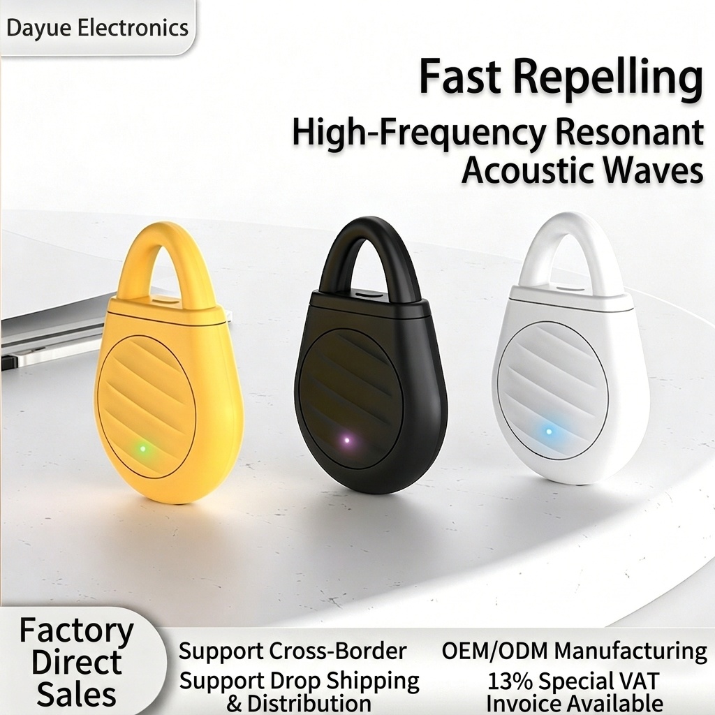 Portable Ultrasonic Pest Repeller with 90mAh Battery & Chemical-Free, White/Yellow/Black
