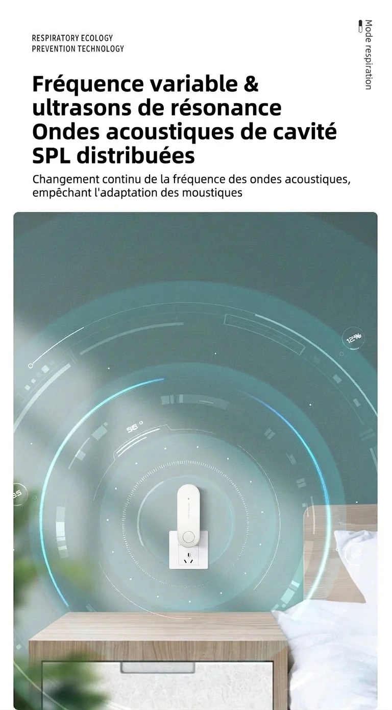 Répulsif anti-nuisibles ultrasonique silencieux avec protection à 360 degrés, blanc/rose/vert/noir