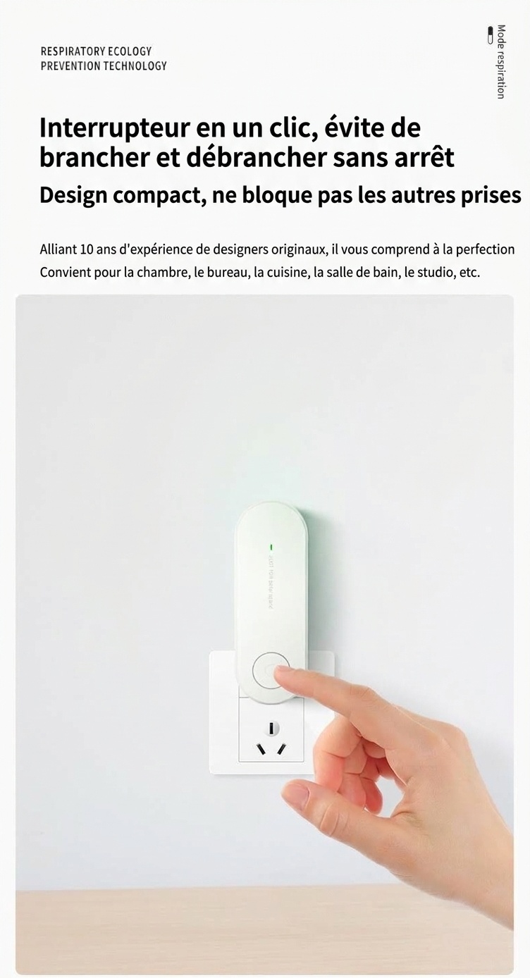 Répulsif anti-nuisibles ultrasonique silencieux avec protection à 360 degrés, blanc/rose/vert/noir