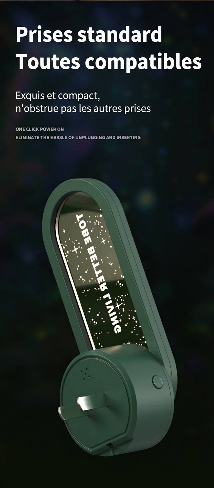 Répulsif anti-insectes à ultrasons non radiatif avec veilleuse étoilée et aide au sommeil, blanc/vert