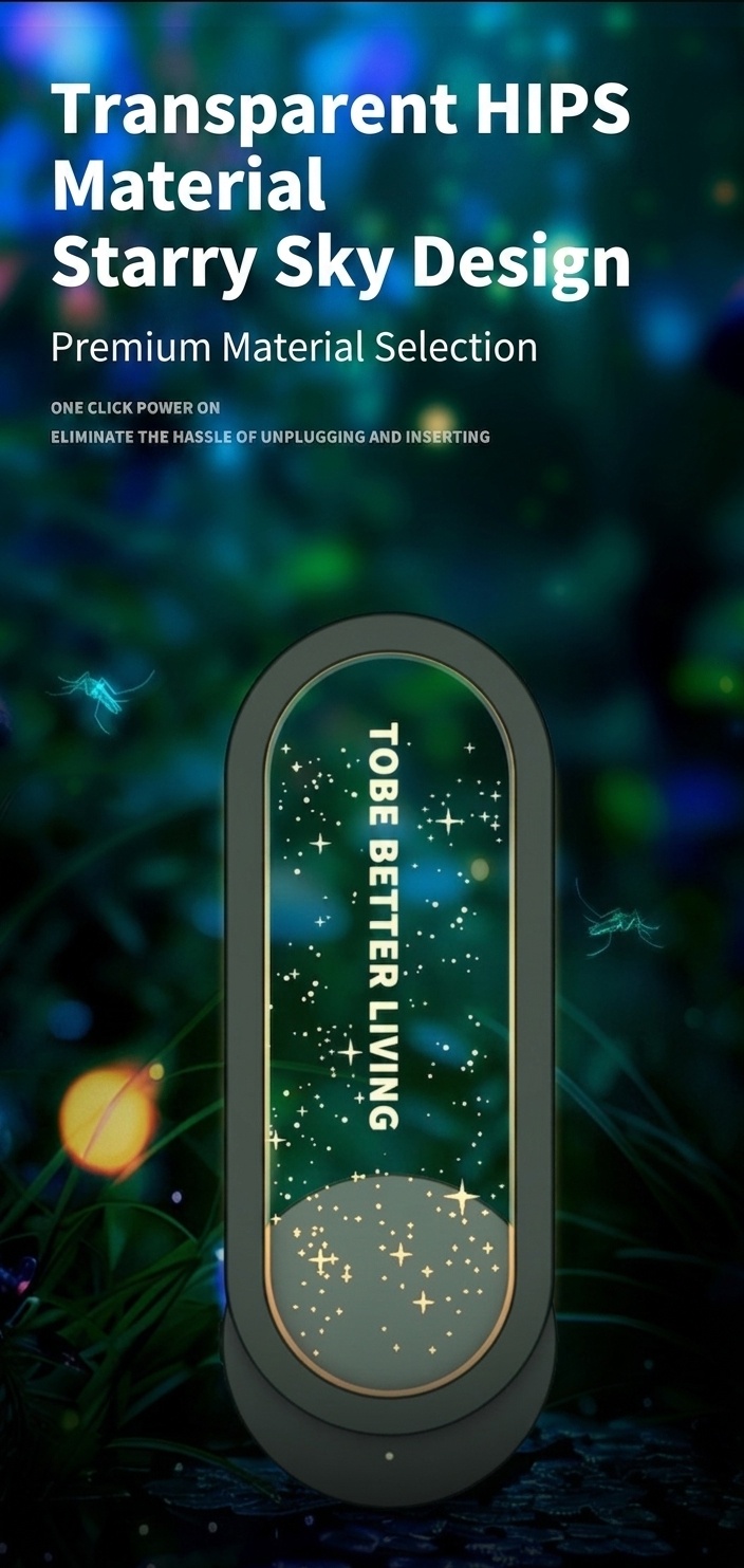 Non-Radiative Ultrasonic Pest Repeller with Starry Night Light & Sleep Aid, White/Green