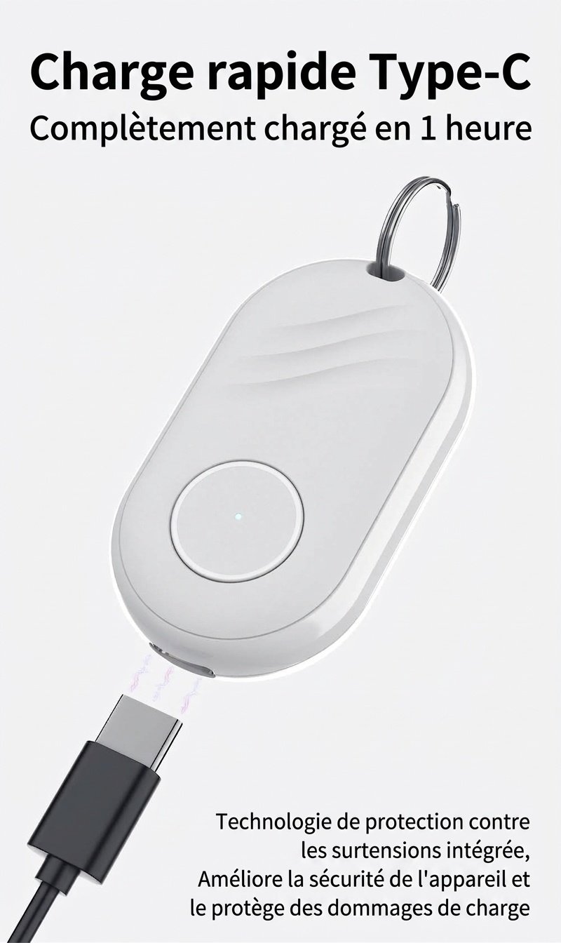 Répulsif anti-insectes ultrasonique portable intelligent à intelligence artificielle avec chargement USB-C, blanc/noir