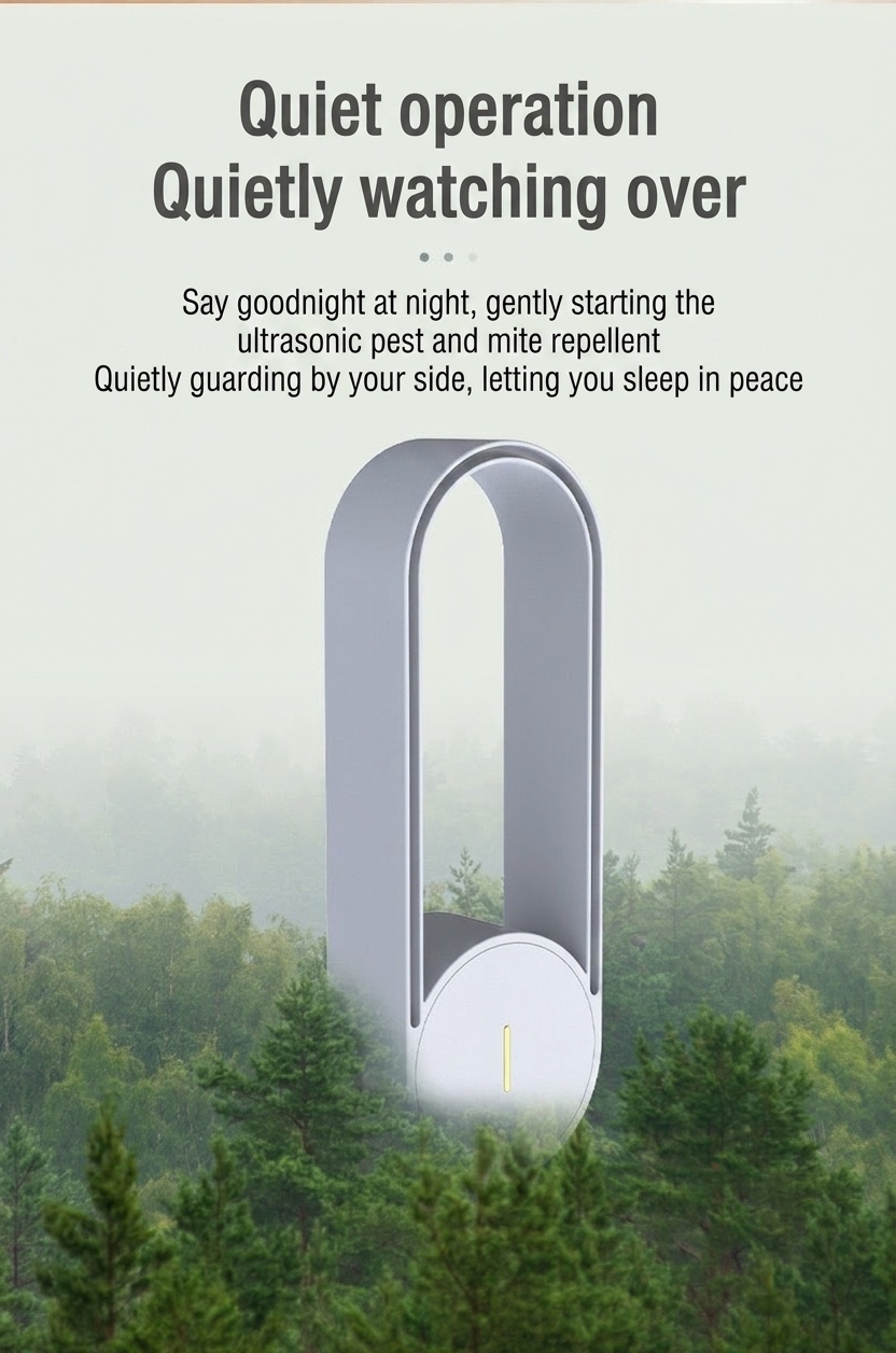 Silent Smart Chip Ultrasonic Pest Repeller with 24-Hour Protection, White