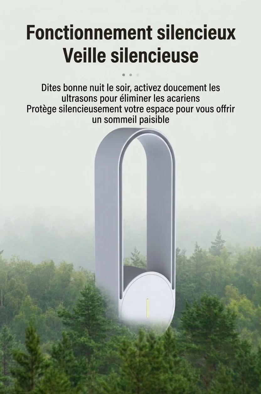 Répulsif anti-nuisibles ultrasonique silencieux à puce intelligente avec protection 24 heures, blanc