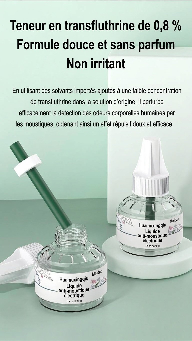 Répulsif anti-moustiques ultrasonique intelligent double mode avec veilleuse et couverture de 50 m², blanc/vert