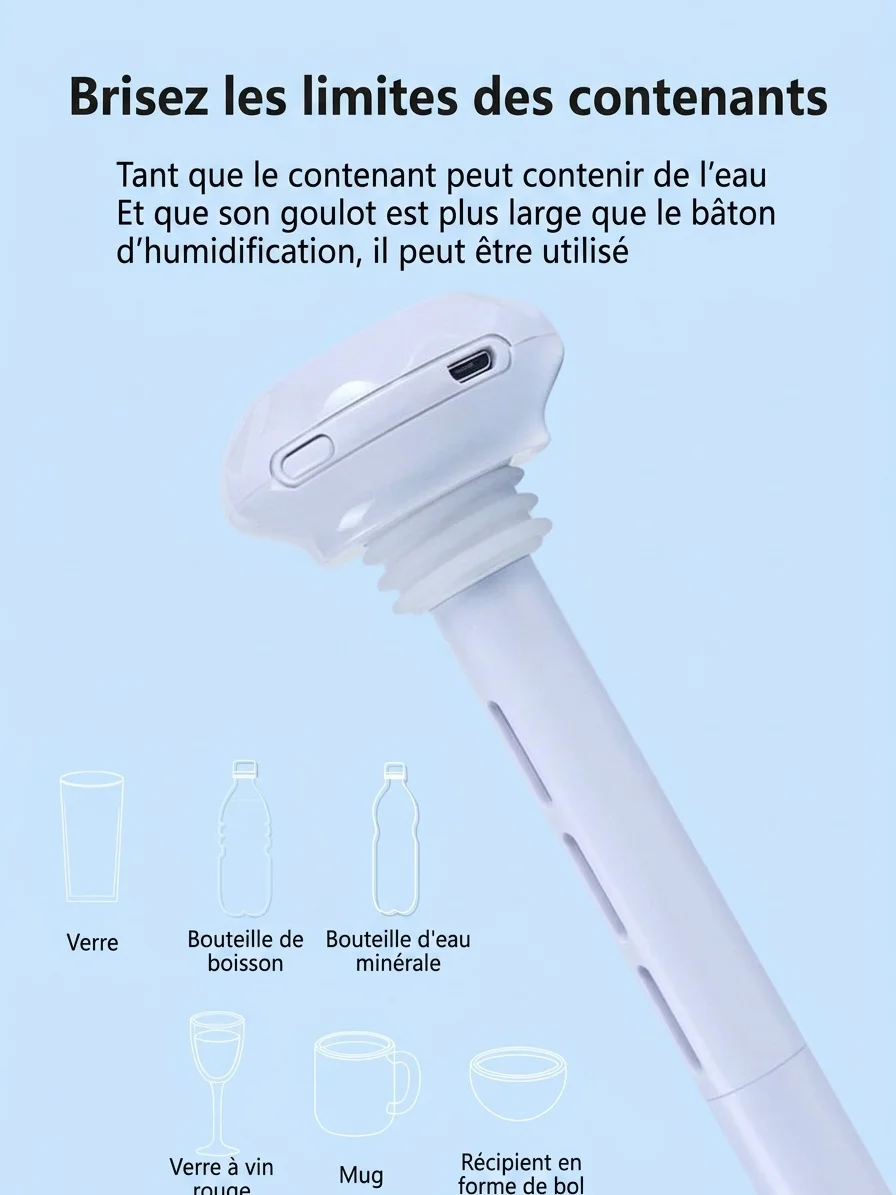 Mini humidificateur portable USB à nano-brume silencieuse avec veilleuse et autonomie de 8 heures en continu, couleurs assorties