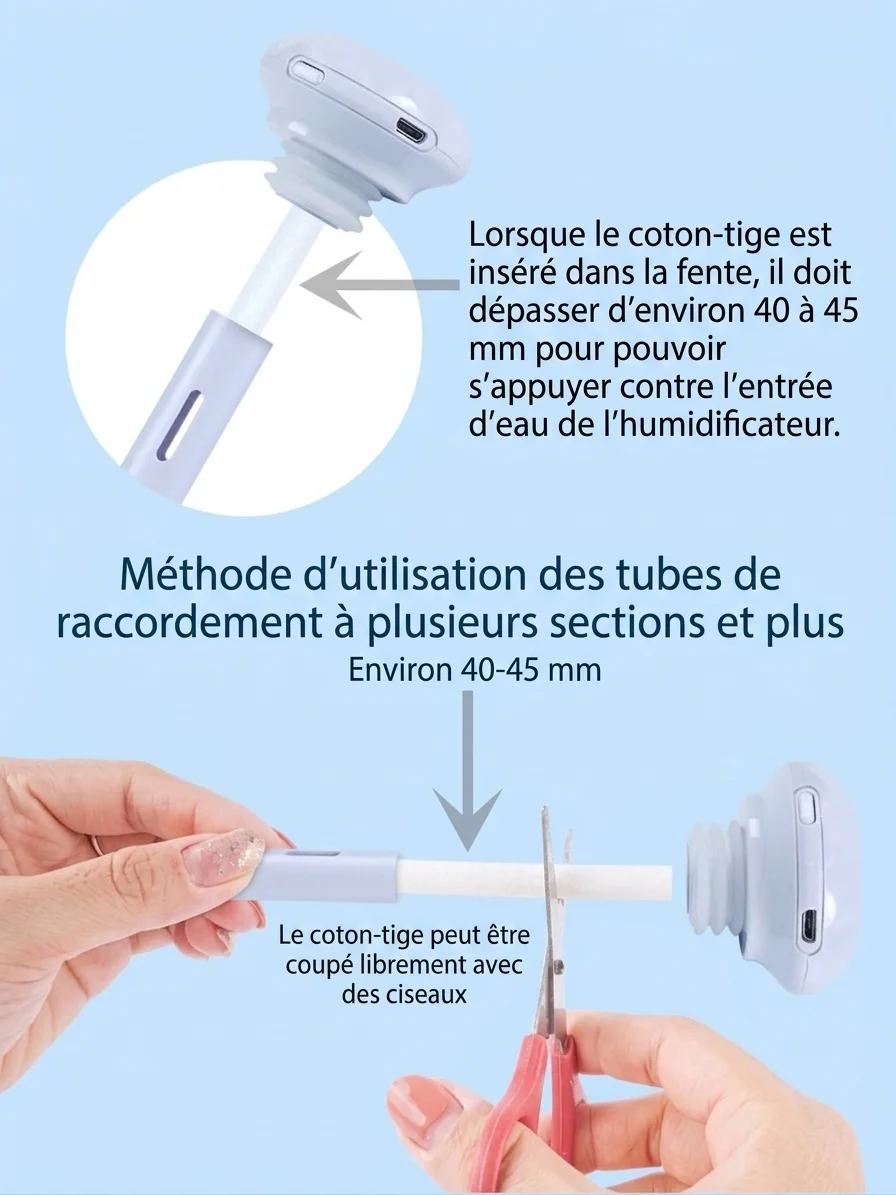 Mini humidificateur portable USB à nano-brume silencieuse avec veilleuse et autonomie de 8 heures en continu, couleurs assorties