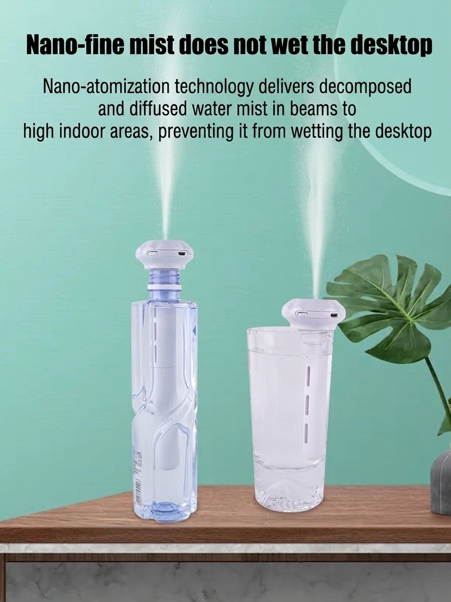 Silent Nano Mist Portable USB Mini Humidifier with Night Light & 8-Hour Continuous, Assorted