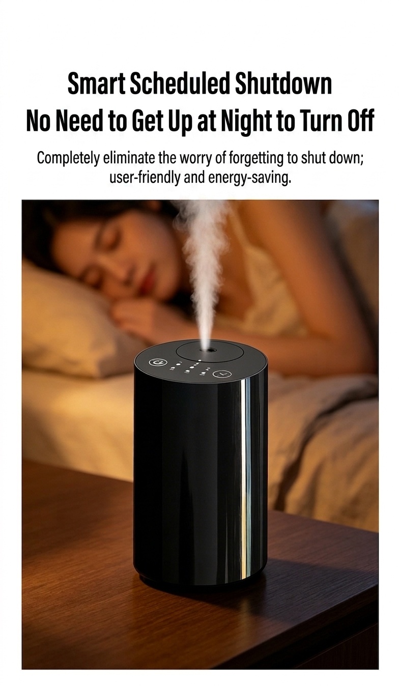 Advanced Cold Mist Silent Wireless Essential Oil Diffuser with Smart Timing, Black