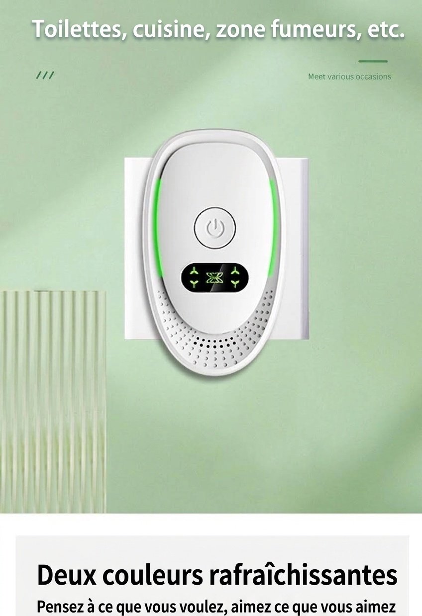 Mini purificateur d'air à ions négatifs à brancher, 20 millions d'ions, élimine les odeurs et la fumée pour la maison et le bureau