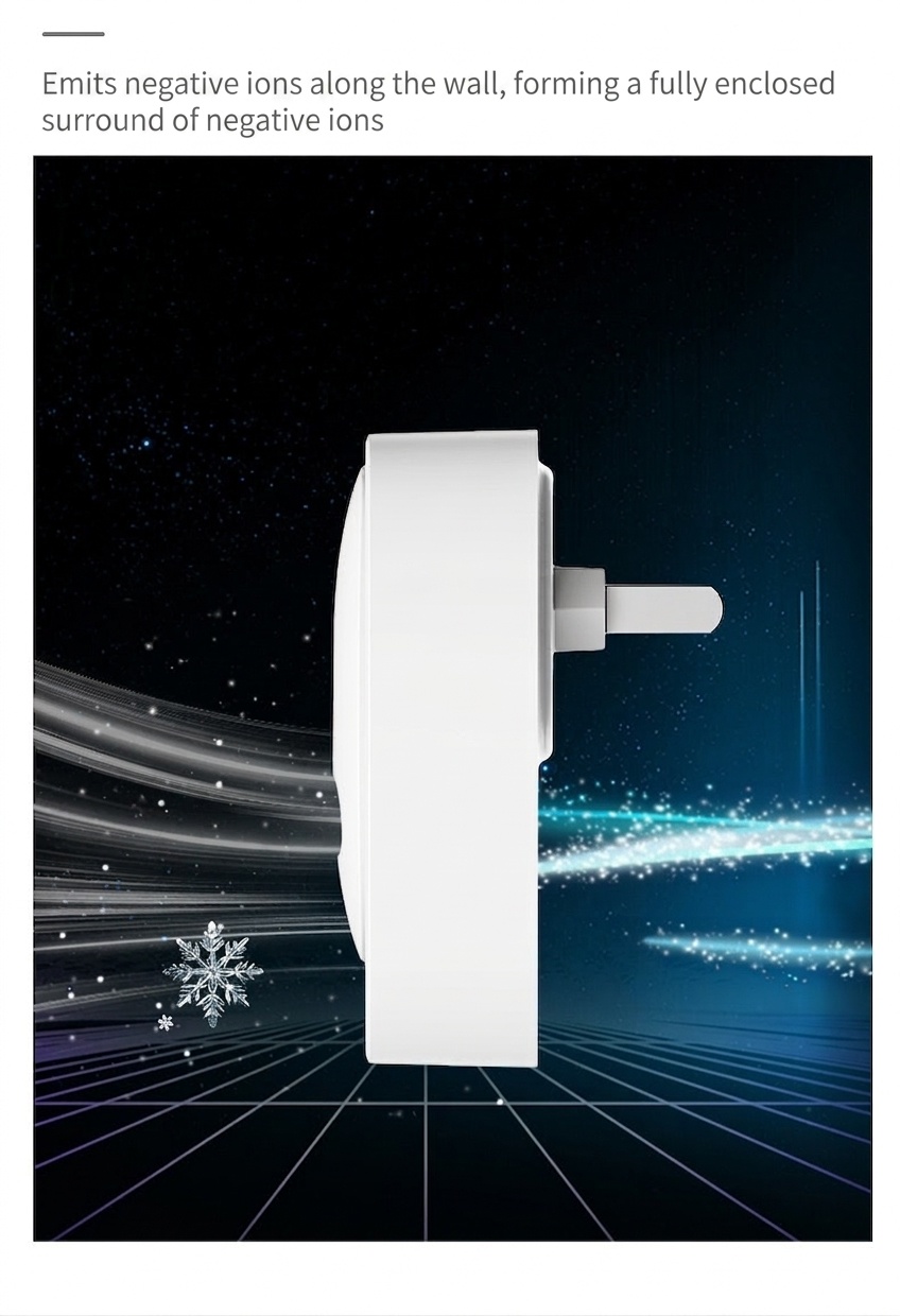Mini Plug-in Negative Ion Air Purifier, 20 Million Ions, Odor & Smoke Eliminator for Home & Office