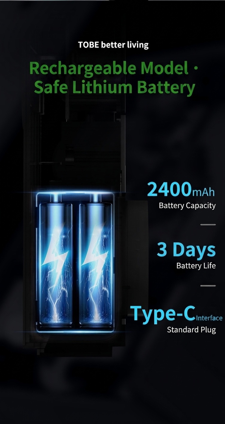 Portable Negative Ion Air Purifier, 2400mAh Battery, Odor & Formaldehyde Removal, 4 Modes