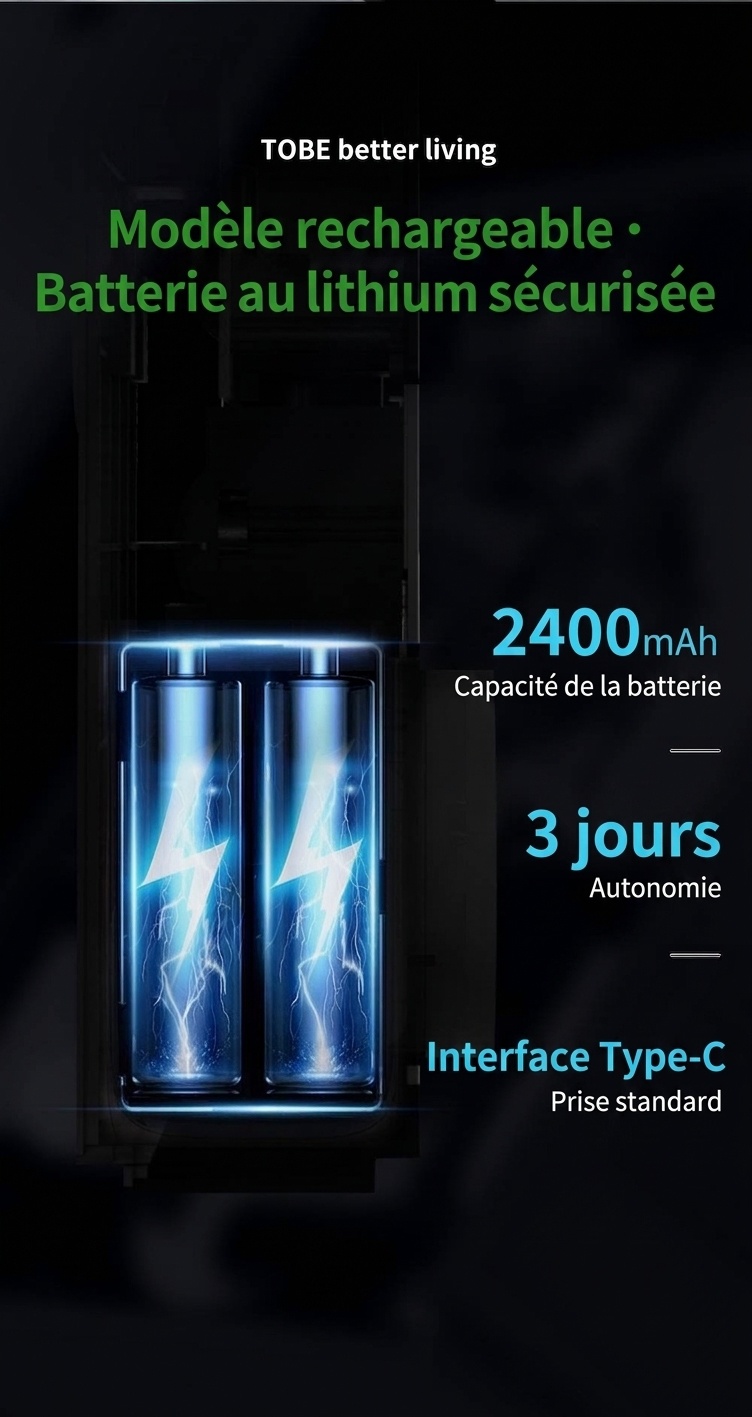 Purificateur d'air portable à ions négatifs, batterie 2400 mAh, élimination des odeurs et du formaldéhyde, 4 modes