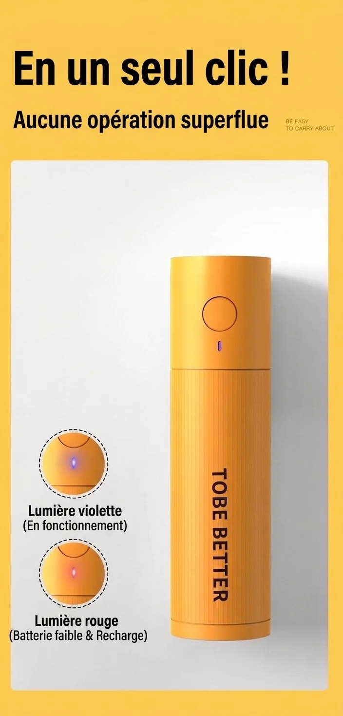 Désodorisant portable à l'ozone pour chaussures, chargement rapide sans fil USB-C, minuterie automatique de 5 heures, éliminateur d'odeurs