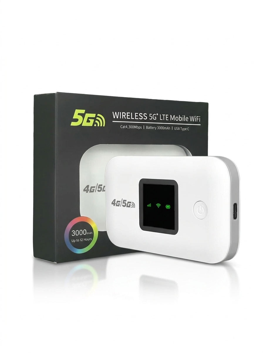 A8 Portable 4G LTE Mobile WiFi Hotspot Router, 3000mAh Rechargeable Battery, Unlocked Travel Pocket MiFi with SIM Card Slot, Supports up to 10 Devices