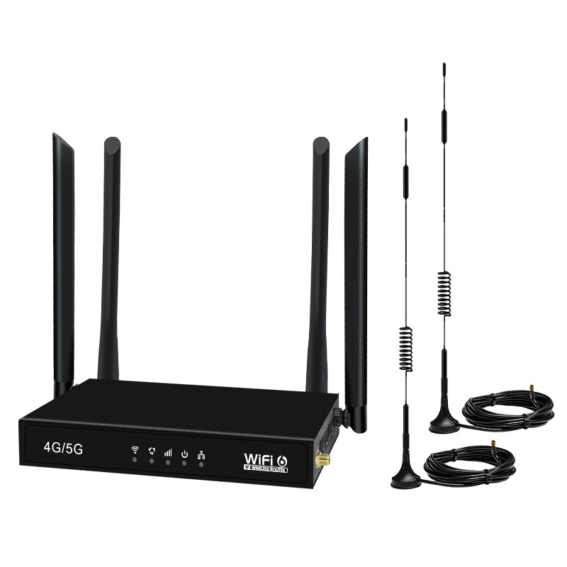 ED123-E 4G LTE WiFi 6 Wireless Router CPE with SIM Card Slot, External Suction Antennas, Ethernet Port, Industrial & Home Use