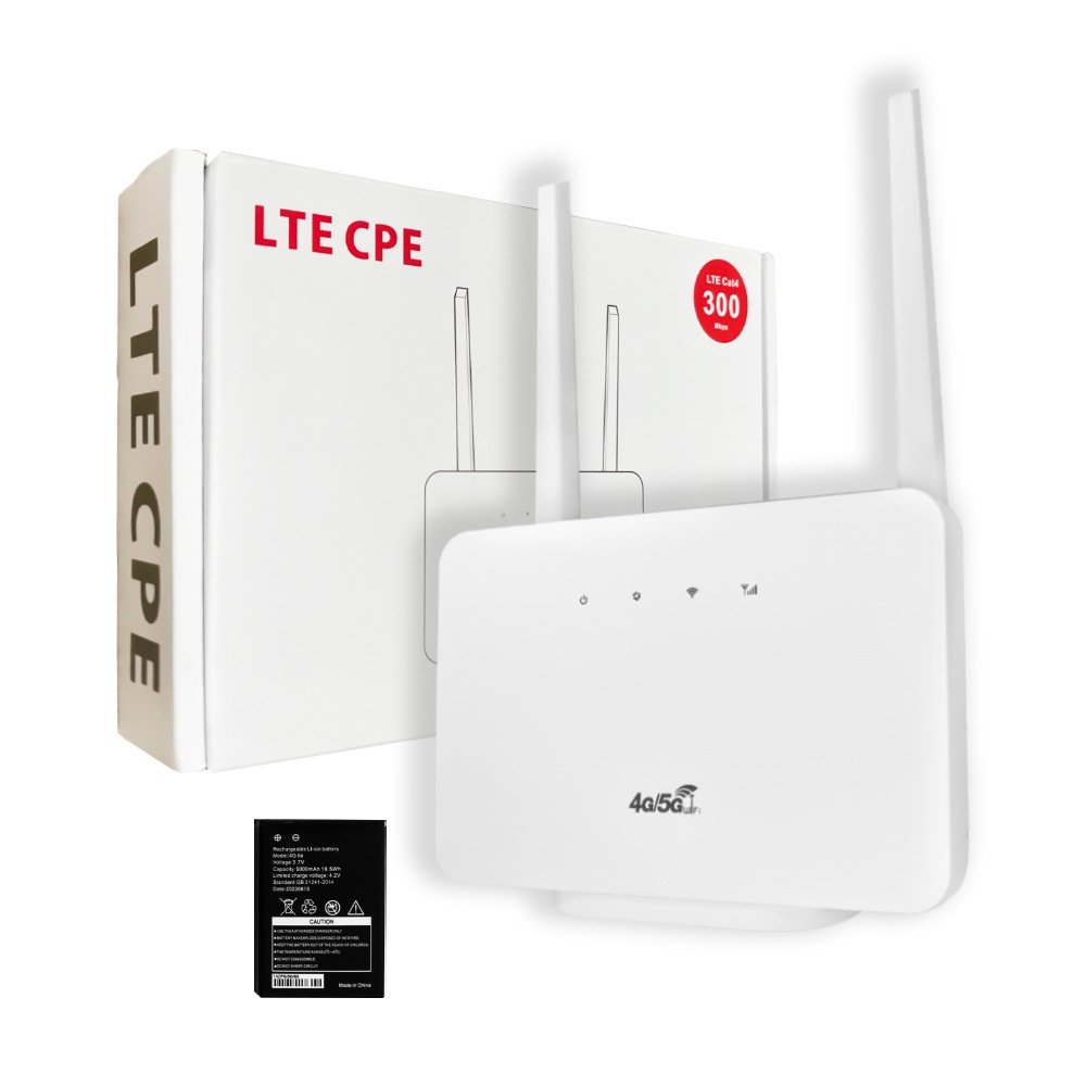 CP106 4G LTE Wireless CPE WiFi Router, 300Mbps High Speed with 5000mAh Battery, SIM Card Slot, VPN Support for Home & Office