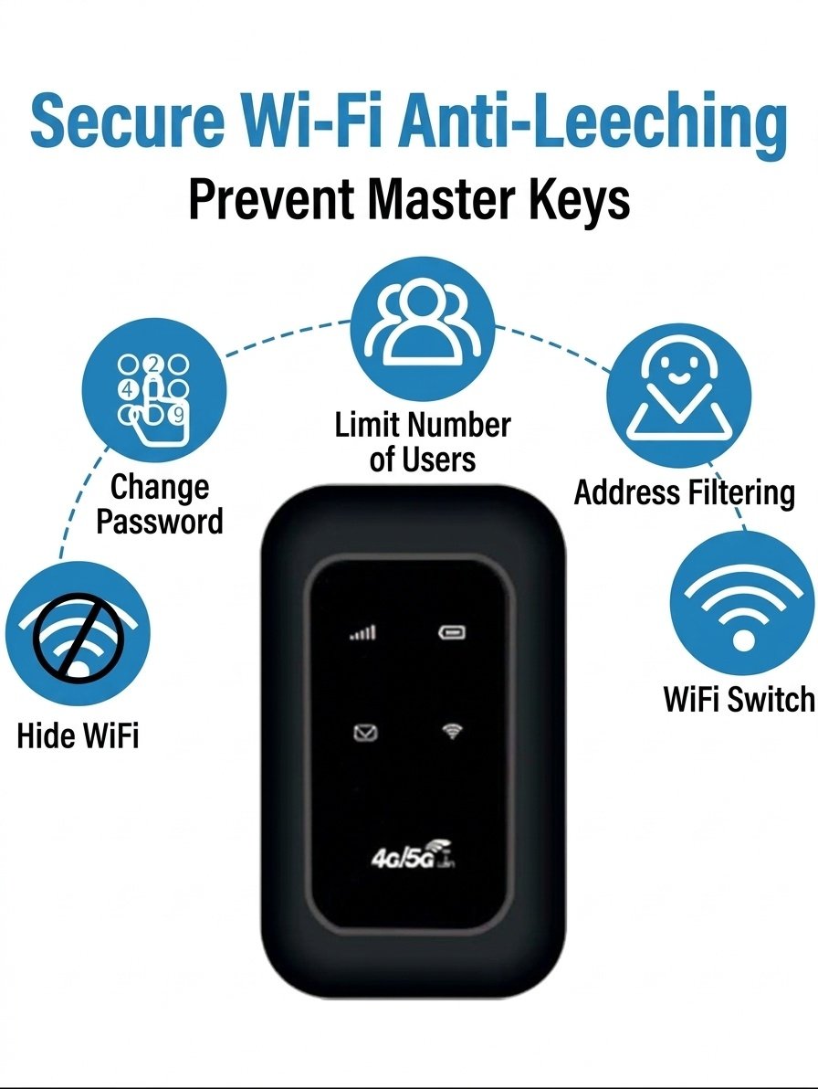 MF800 Portable 4G LTE Mobile WiFi Router (Black), 2100mAh Rechargeable Battery, Unlocked Pocket Hotspot with SIM Card Slot for 10 Devices