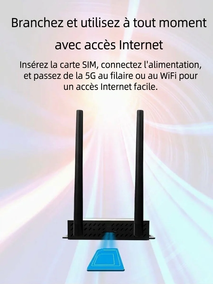 Routeur WiFi industriel sans fil 4G LTE 210B-E, haut débit 300 Mbps avec deux antennes détachables, emplacement pour carte SIM, connecte jusqu'à 32 appareils